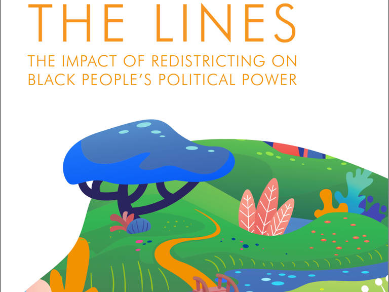 Brochure cover with stylized nature scene of path receding into hills